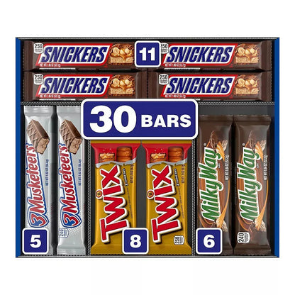 Snickers, Twix & More Chocolate Candy Bars, Great For Easter Candy, Full-Size Variety Pack, 30 ct.