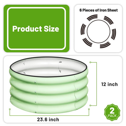 SnugNiture Galvanized Raised Garden Bed, 2Pcs 2x2x1ft Outdoor Raised Beds Kit for Vegetables and Flowers