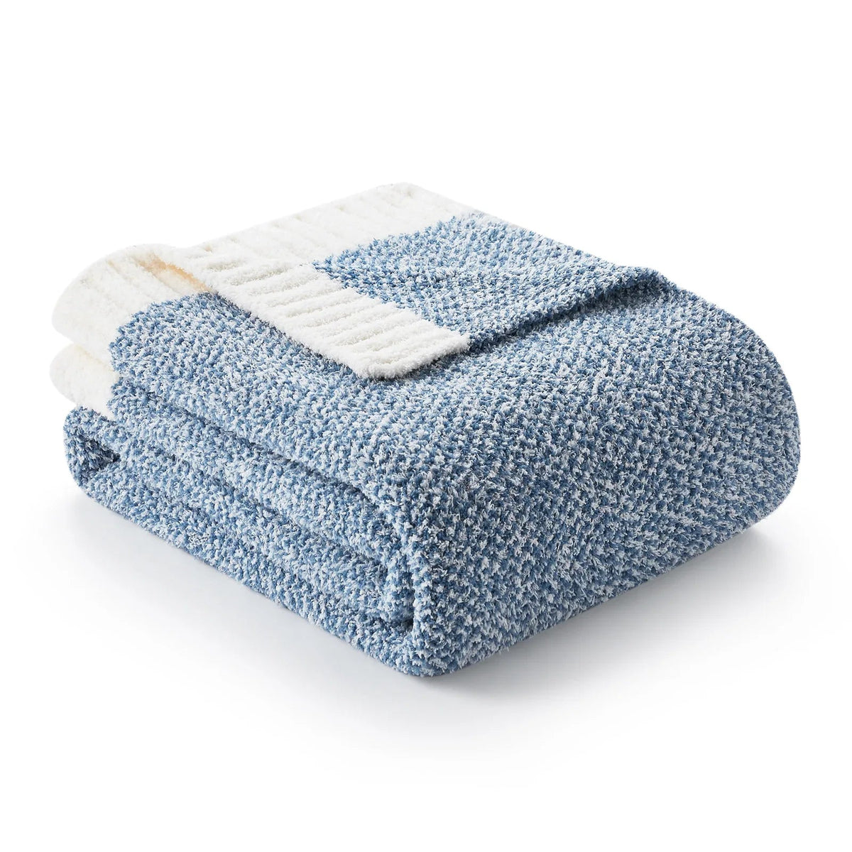 Snuggle Sac Heather Beige Throw Blanket for Couch, Ultra Soft Microfiber Knitted Blanket Cozy Warm Blankets, Beige, 50x70 inches