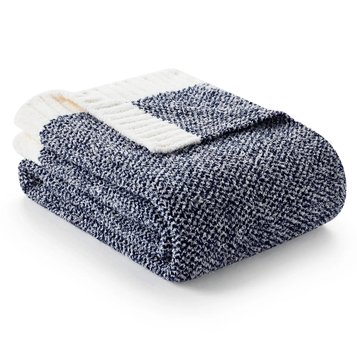 Snuggle Sac Heather Beige Throw Blanket for Couch, Ultra Soft Microfiber Knitted Blanket Cozy Warm Blankets, Beige, 50x70 inches