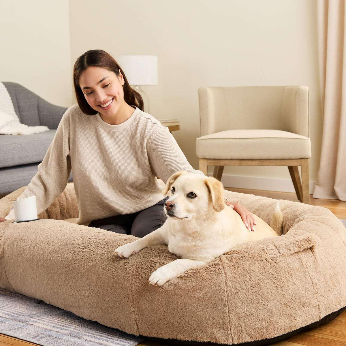Snuggle Cuddler Oversized Plush Human Dog Bed