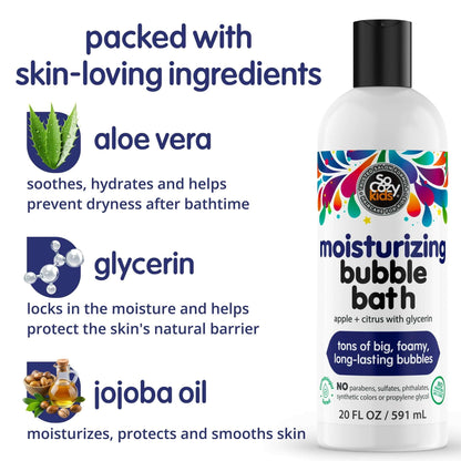 SoCozy Kids Apple & Citrus Moisturizing Bubble Bath & Body Wash, 20 fl oz