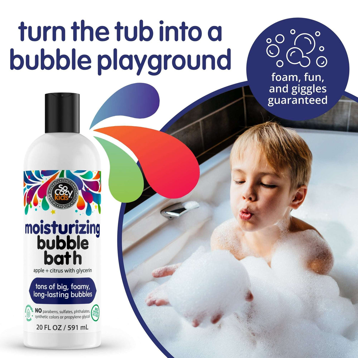 SoCozy Kids Apple & Citrus Moisturizing Bubble Bath & Body Wash, 20 fl oz
