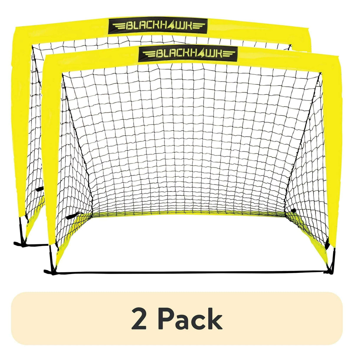 Franklin Sports Blackhawk Soccer Goal - Pop up - Indoor + Outdoor - Adult + Kids - 4' x 3' - Yellow