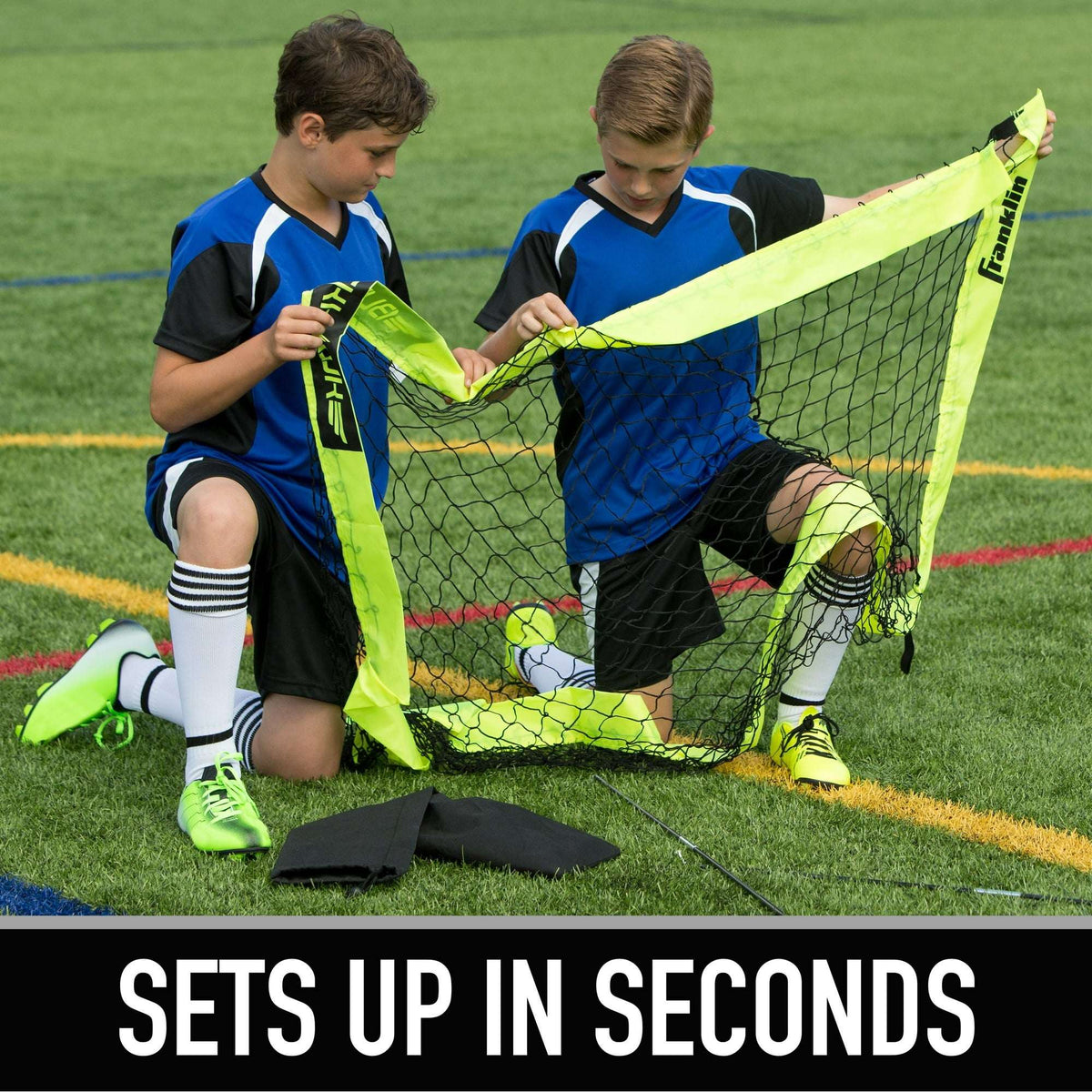 Franklin Sports Blackhawk Soccer Goal - Pop up - Indoor + Outdoor - Adult + Kids - 4' x 3' - Yellow