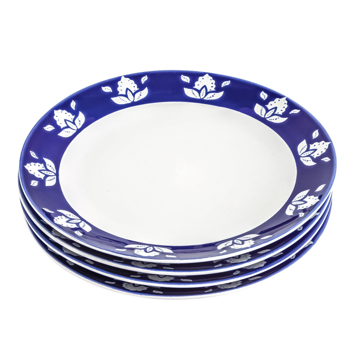 Sofia Home 4 Pack Indigo Round Stoneware Dinner Plates by Sofia Vergara