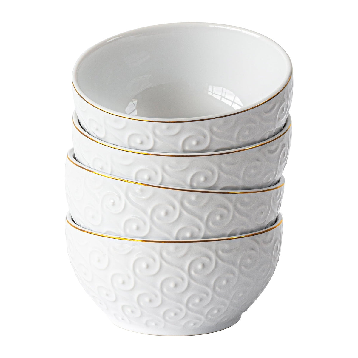 Sofia Home 4 Pack White Stoneware Bowls By Sofia Vergara