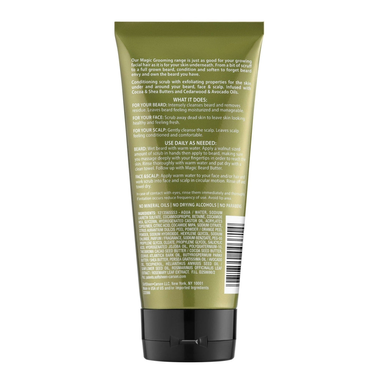 SoftSheen-Carson Magic Grooming Men's Facial Exfoliating Scrub Butter with Cocoa Butter & Cedarwood Oil for Dry Skin 6.8 fl oz