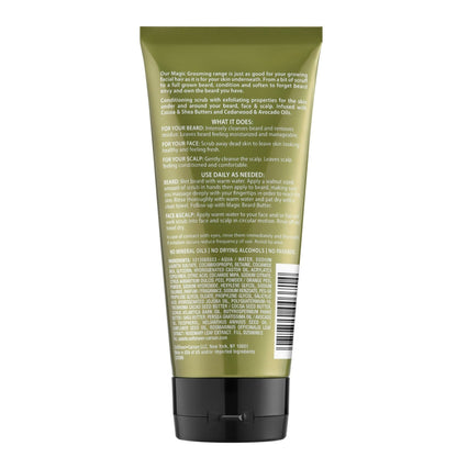 SoftSheen-Carson Magic Grooming Men's Facial Exfoliating Scrub Butter with Cocoa Butter & Cedarwood Oil for Dry Skin 6.8 fl oz