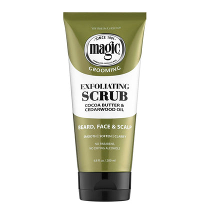 SoftSheen-Carson Magic Grooming Men's Facial Exfoliating Scrub Butter with Cocoa Butter & Cedarwood Oil for Dry Skin 6.8 fl oz