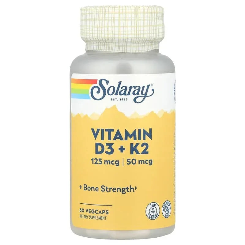 Solaray, Vitamin D3 + K2, VegCaps