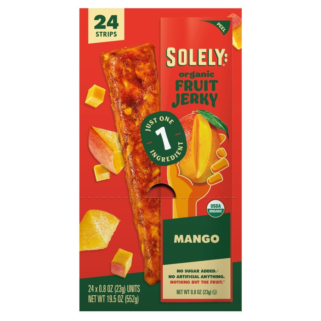 Solely Organic Fruit Jerky, Mango, 0.8 oz, 24-count