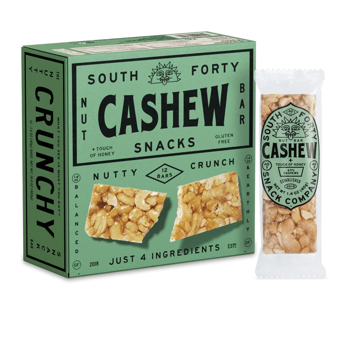 South 40 Snacks Crunchy Pistachio Nut Bars, 12 pack