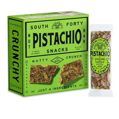 South 40 Snacks Crunchy Pistachio Nut Bars, 12 pack