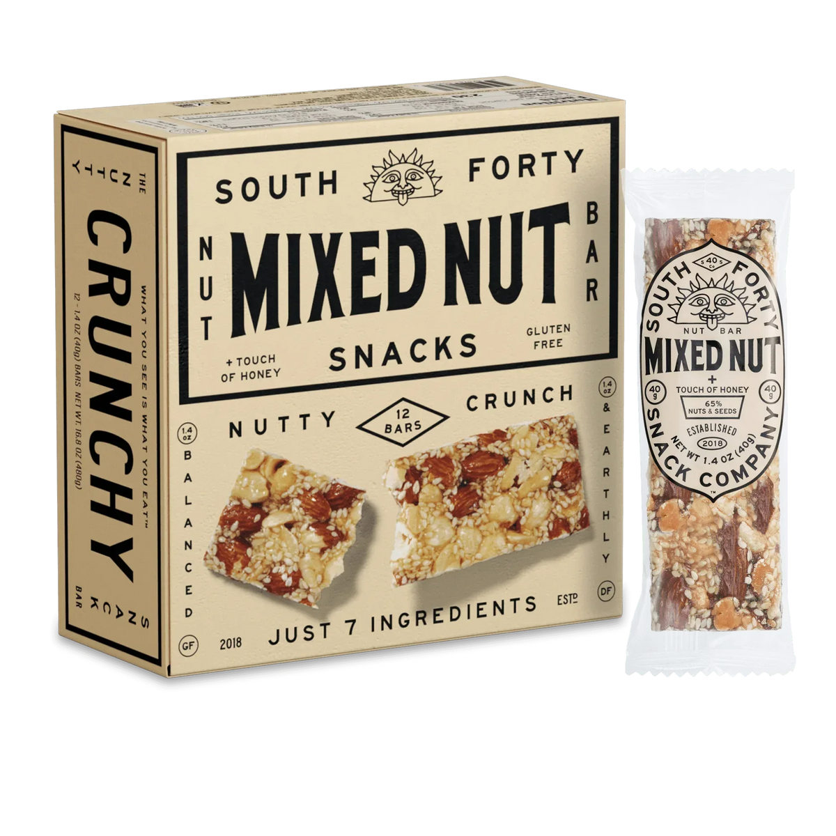 South 40 Snacks Crunchy Pistachio Nut Bars, 12 pack