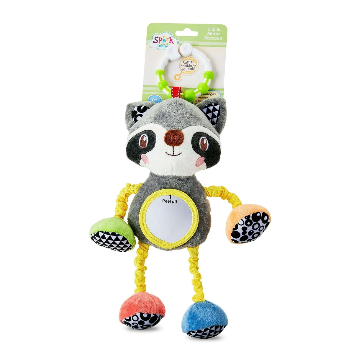 Spark Create Imagine Clip On Mirror Raccon Toy
