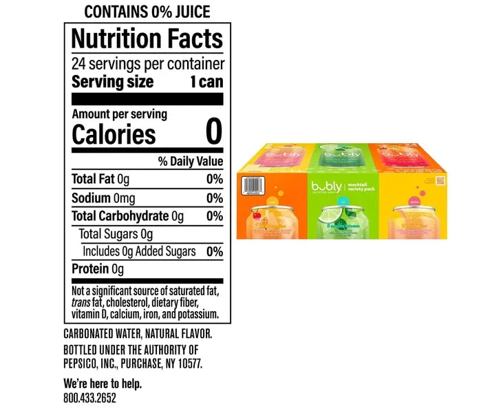 Sparkling Water Non-Alcoholic Mocktail Variety Pack 12 fl oz 24 pack