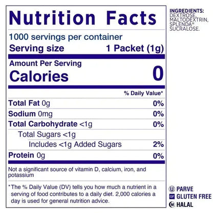 Splenda Zero Calorie Sweetener Packets, 1,000-count