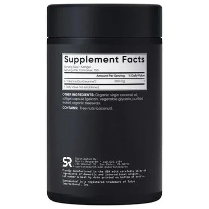 Sports Research L-Theanine Suntheanine 200 mg, 150 Softgels