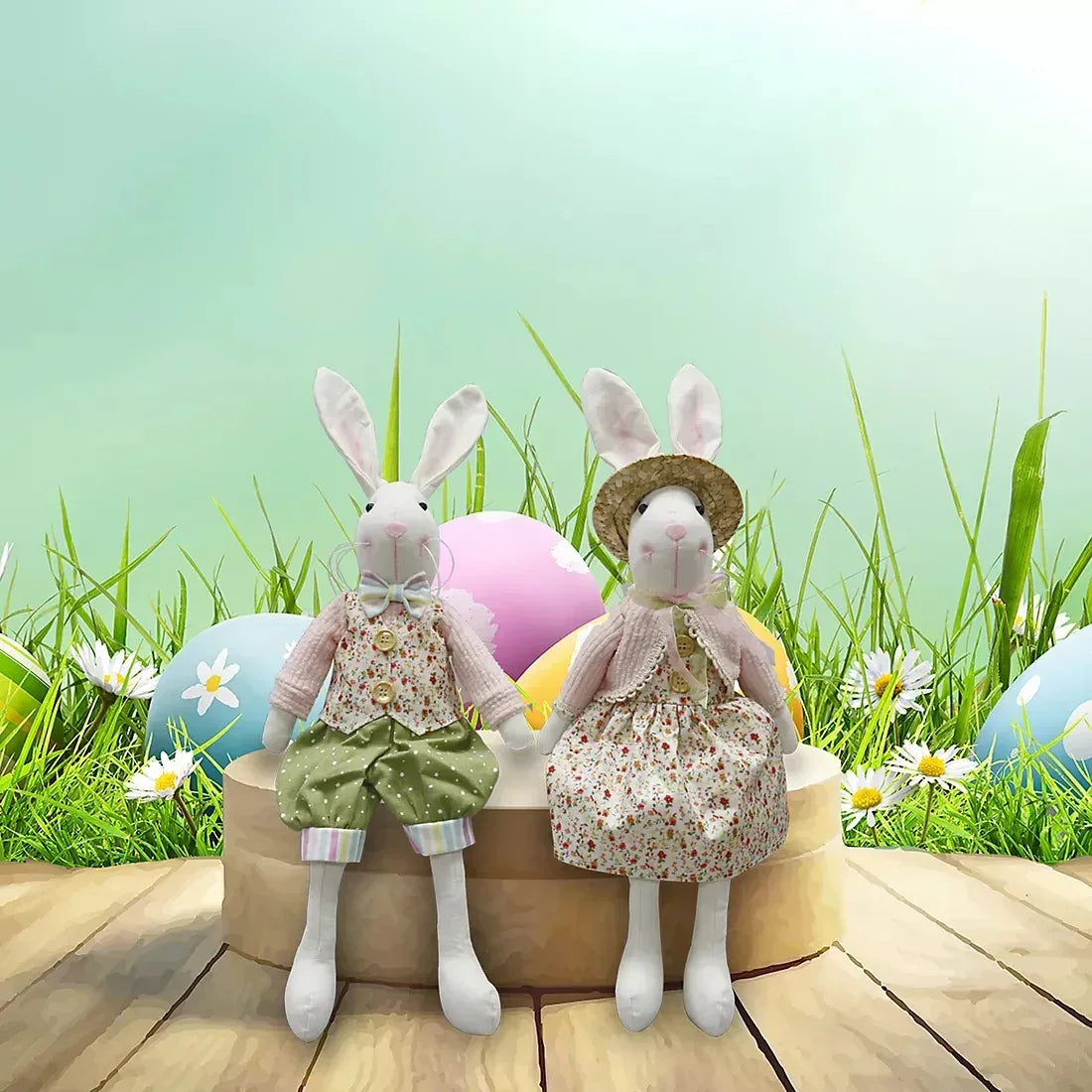 Spring Fabric Bunnies 2 pk.