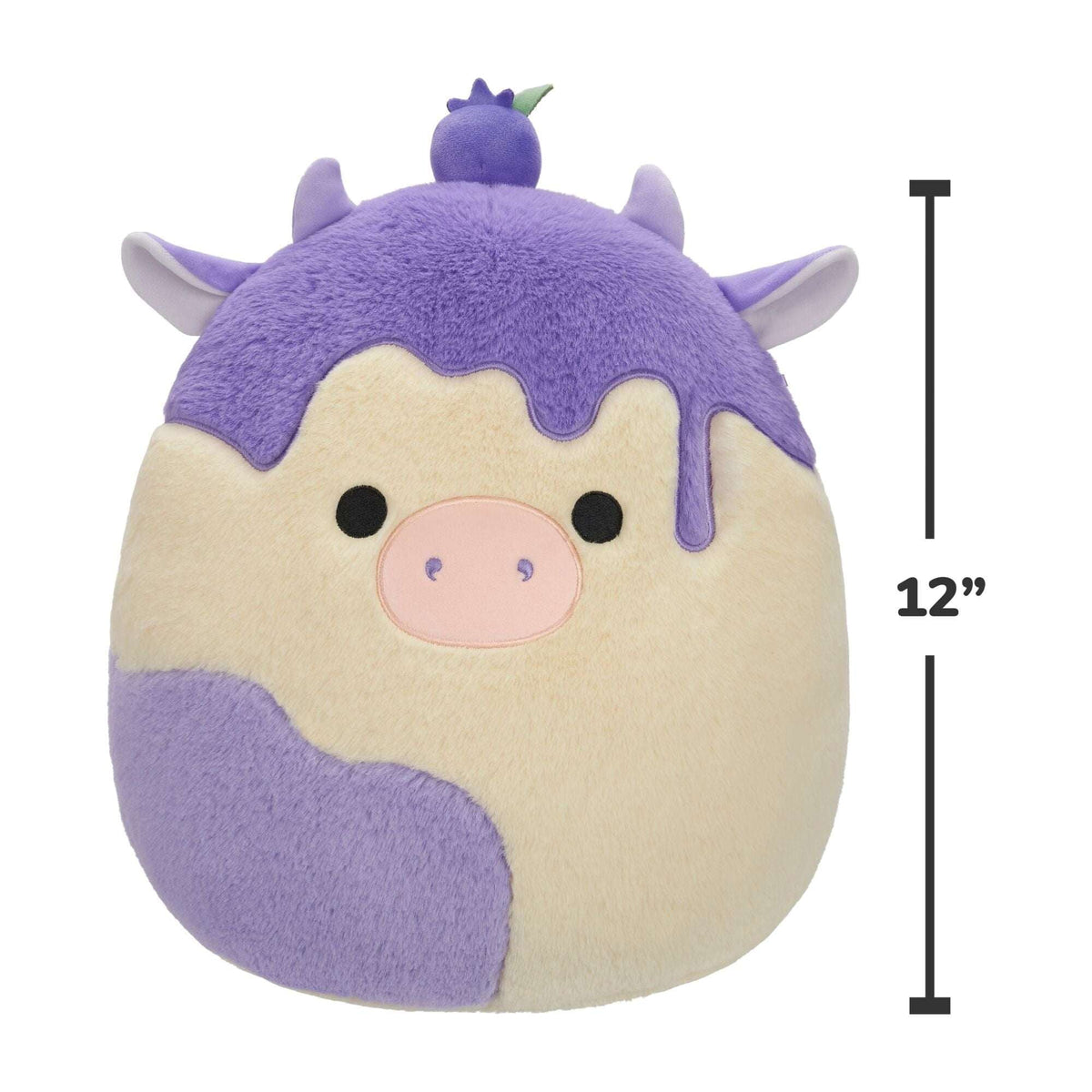 Squishmallows FuzzAMallow Official 12 inch Benito the Blueberry Cheesecake Cow - Child's Ultra Soft Plush Toy