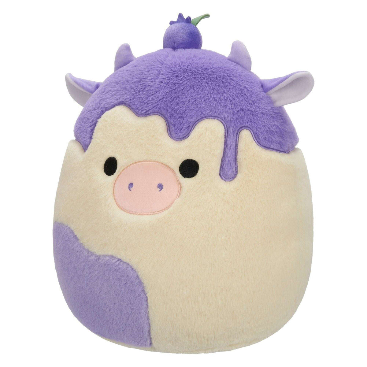 Squishmallows FuzzAMallow Official 12 inch Benito the Blueberry Cheesecake Cow - Child's Ultra Soft Plush Toy