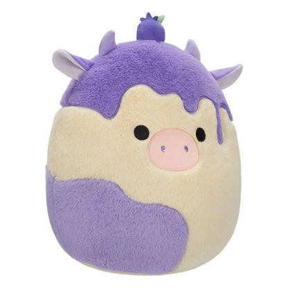 Squishmallows FuzzAMallow Official 12 inch Benito the Blueberry Cheesecake Cow - Child's Ultra Soft Plush Toy