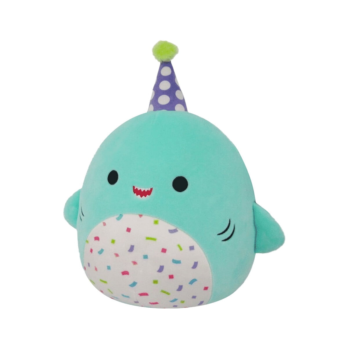 Squishmallows Original 10 inch Sharon the Teal Shark With Party Hat Confetti Belly - Child's Ultra Soft Plush Toy