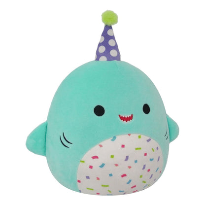 Squishmallows Original 10 inch Sharon the Teal Shark With Party Hat Confetti Belly - Child's Ultra Soft Plush Toy