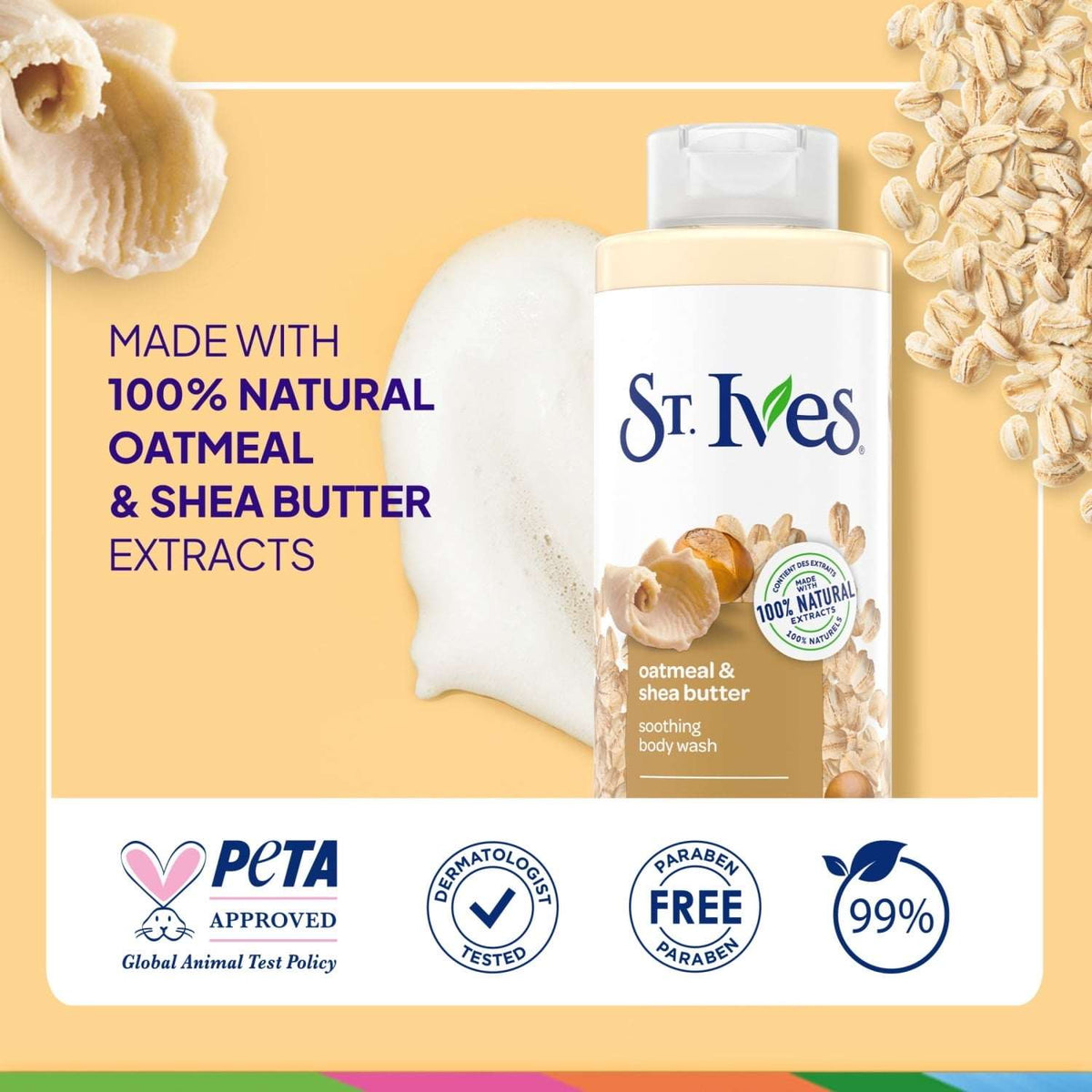 St. Ives Soothing Body Wash for Women, Oatmeal & Shea Butter, 22 fl oz
