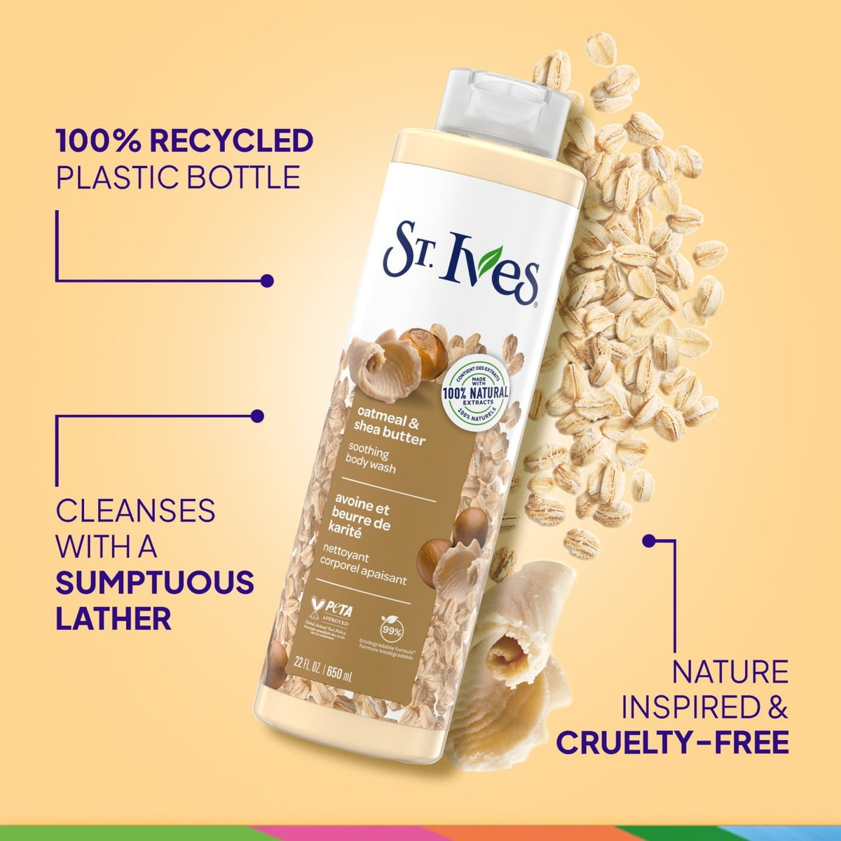 St. Ives Soothing Body Wash for Women, Oatmeal & Shea Butter, 22 fl oz