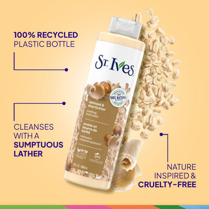 St. Ives Soothing Body Wash for Women, Oatmeal & Shea Butter, 22 fl oz