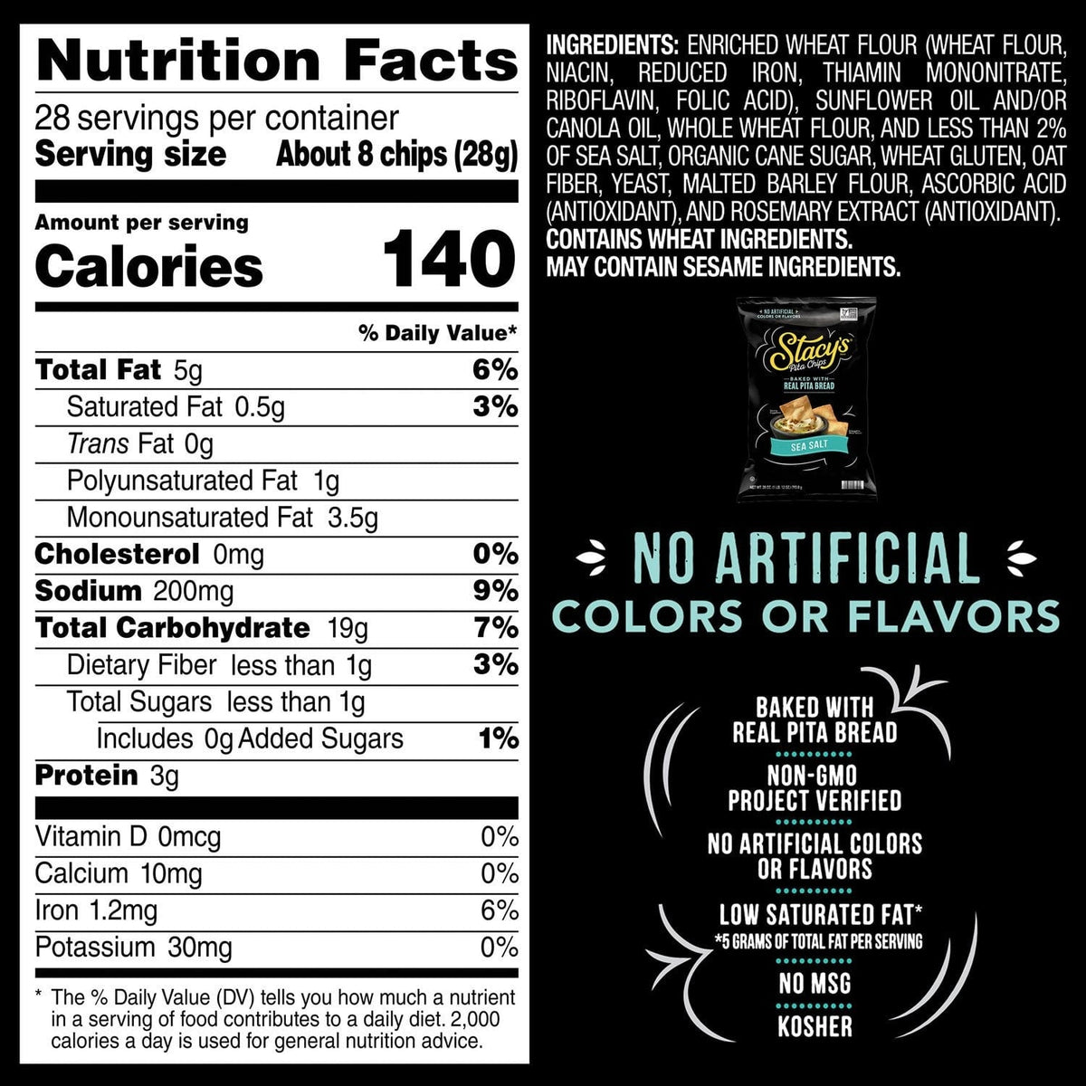 Stacy's Pita Chips Simply Naked, 28 oz.