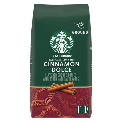 Starbucks Cinnamon Dolce, Ground Coffee, Flavored Hot or Iced Coffee, 11 oz