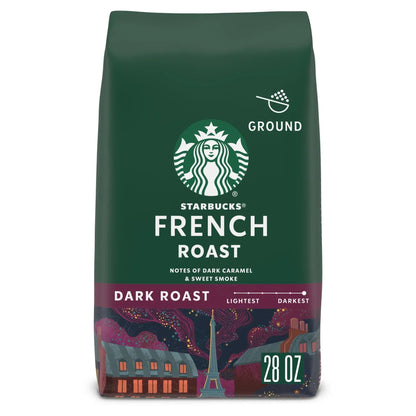 Starbucks Ground Coffee, Dark Roast Hot or Iced Coffee, French Roast, 28 oz