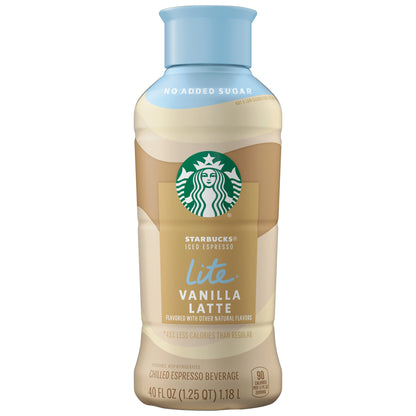 Starbucks Iced Espresso Lite Vanilla Latte, 40 fl oz bottle