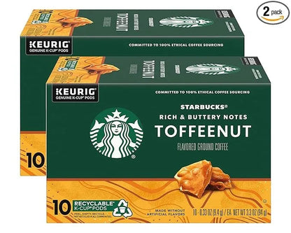Starbucks K-Cup Coffee Pods, Flavored Hot or Iced Coffee, Toffeenut