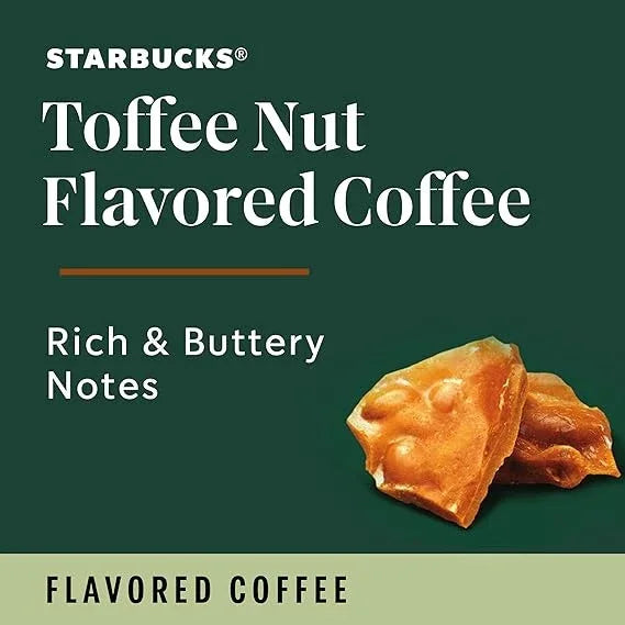 Starbucks K-Cup Coffee Pods, Flavored Hot or Iced Coffee, Toffeenut