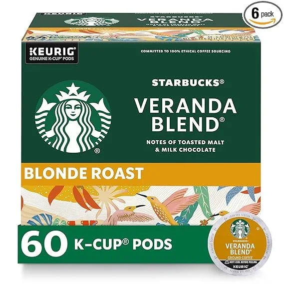 Starbucks K-Cup Coffee Pods, Starbucks Blonde Roast Hot or Iced Coffee, Veranda