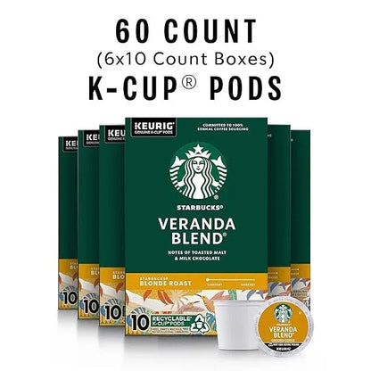 Starbucks K-Cup Coffee Pods, Starbucks Blonde Roast Hot or Iced Coffee, Veranda