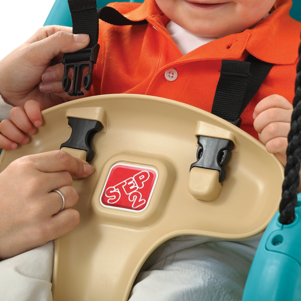 Step2 Teal Toddler Baby Swing Set Accessory with T-Bar and Weather-Resistant Ropes