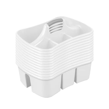 Sterilite Divided Ultra™ Caddy, Easy Carry, Handy Plastic Utility Storage, White