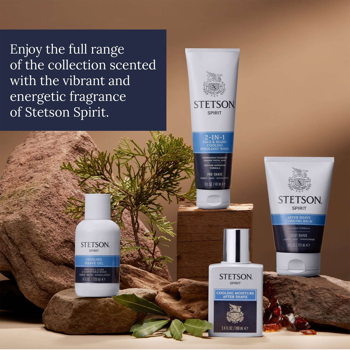 Stetson Spirit 2-in-1 Face & Beard Cooling Exfoliant Wash 5.0 fl. oz.