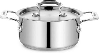 Stockpot – 2 Quart  to 24 Quart – Brushed Stainless Steel – Heavy Duty Induction Pot with Lid and Riveted Handles – For Soup, Seafood, Stock, Canning and for Catering for Large Groups and Events by BAKKEN