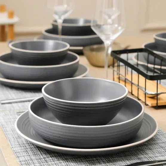 Stone + Lain Lauren 12-piece Stoneware Dinnerware Set