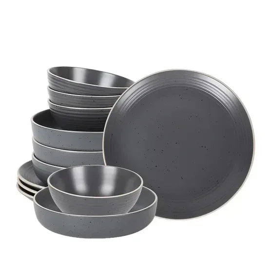 Stone + Lain Lauren 12-piece Stoneware Dinnerware Set