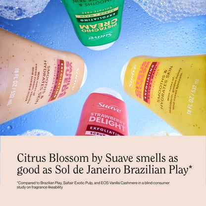 Suave Citrus Blossom Exfoliating Body Wash & Scrub With Glycerin & Vitamin E, 18 FL OZ
