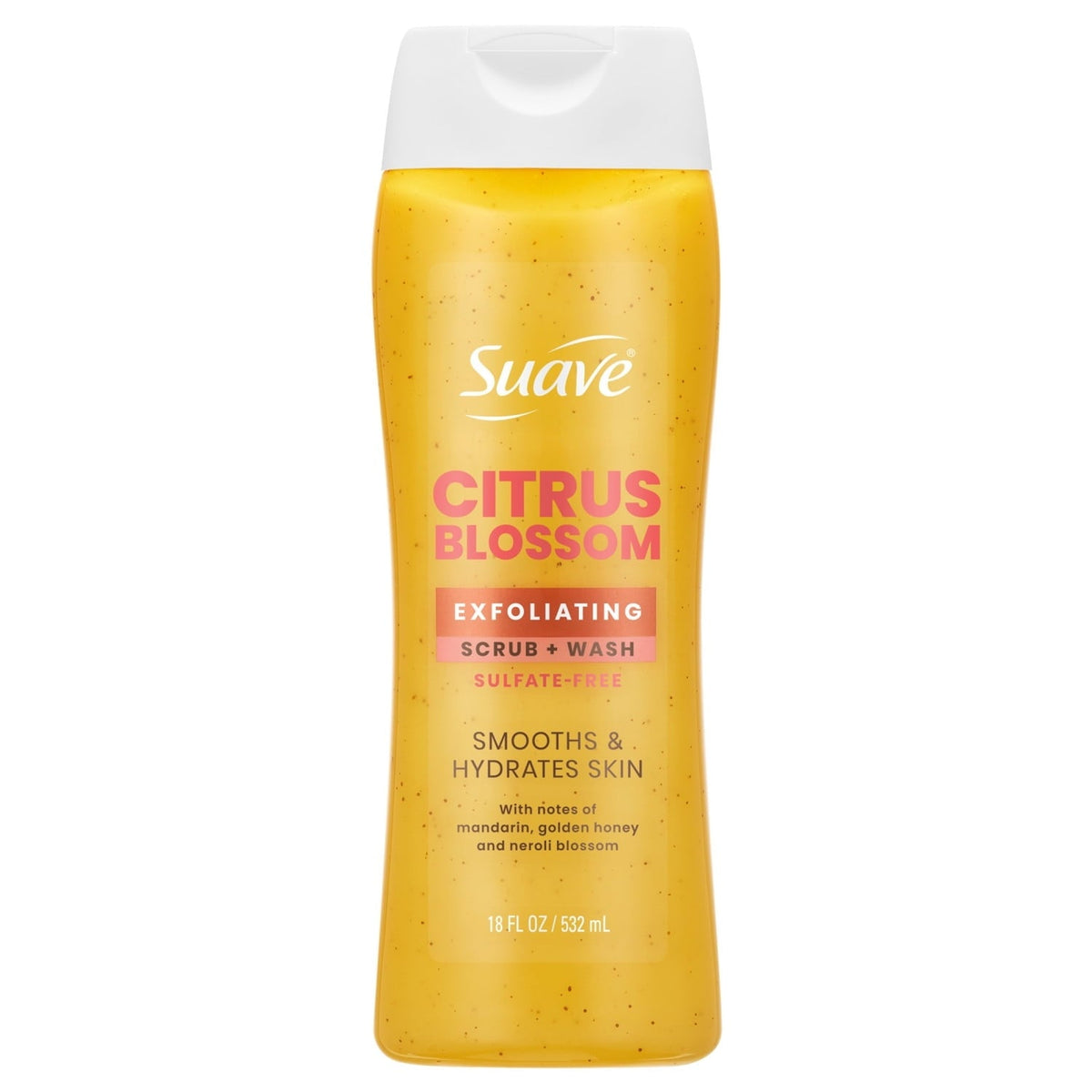 Suave Citrus Blossom Exfoliating Body Wash & Scrub With Glycerin & Vitamin E, 18 FL OZ