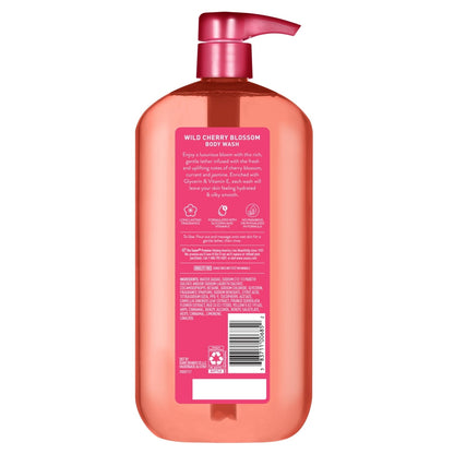 Suave Wild Cherry Blossom Moisturizing Body Wash with Glycerin & Vitamin E, 30 FL OZ Pump