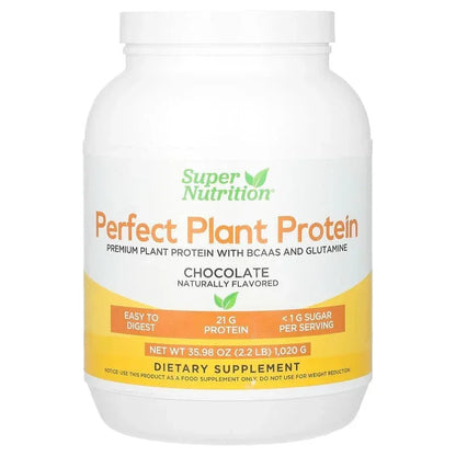 Super Nutrition, Perfect Plant Protein with Pea Protein Isolate, BCAAs, Cranberry Seed, Chia Seed, and Sacha Inchi Seed, 2.2 lbs (1,020 g)